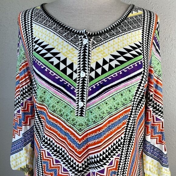 Passports Colorful Tunic Top Size L EUC - Picture 2 of 8